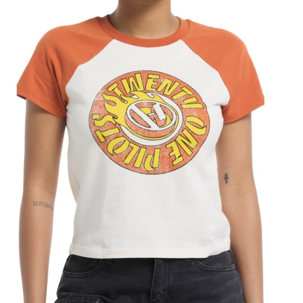 Twenty One Pilots Flame Raglan Babydoll T-Shirt size Medium